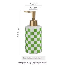 Light Luxury Popular Ceramic Hand Sanitizer Shower Gel Shampoo Conditioner Hotel Storage Bottle (Color: green)