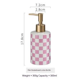 Light Luxury Popular Ceramic Hand Sanitizer Shower Gel Shampoo Conditioner Hotel Storage Bottle (Color: pink)